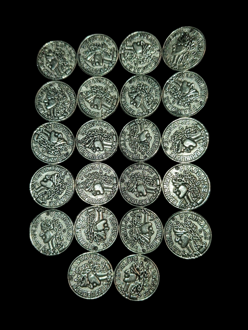 Set of 22 Silver-Colored Vintage Style Coins / Medallions Jewelry Making